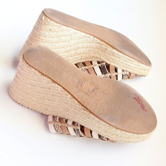Dolce Vita Beige Platform Espadrille Wedge Heel Mule Sandals Slip-on Summer Shoe - Picture 14 of 16